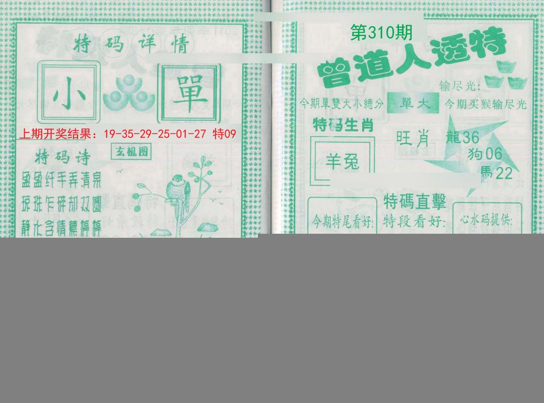 2024310期曾道人透特