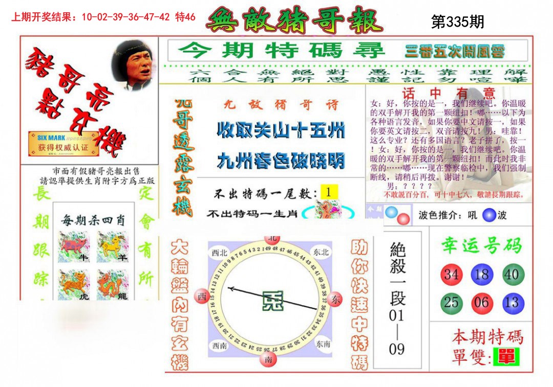 2024335期无敌猪哥