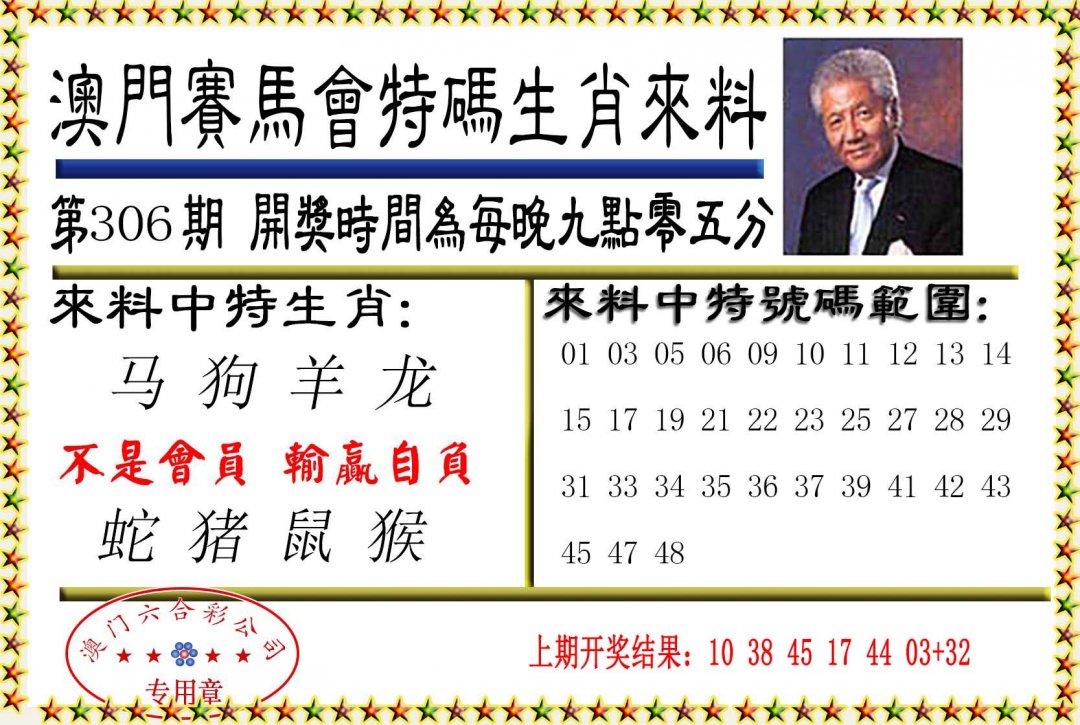 2024306期特码生肖来料