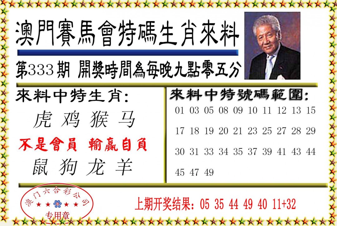 2024333期特码生肖来料