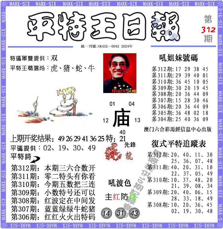 2024312期平特王日报