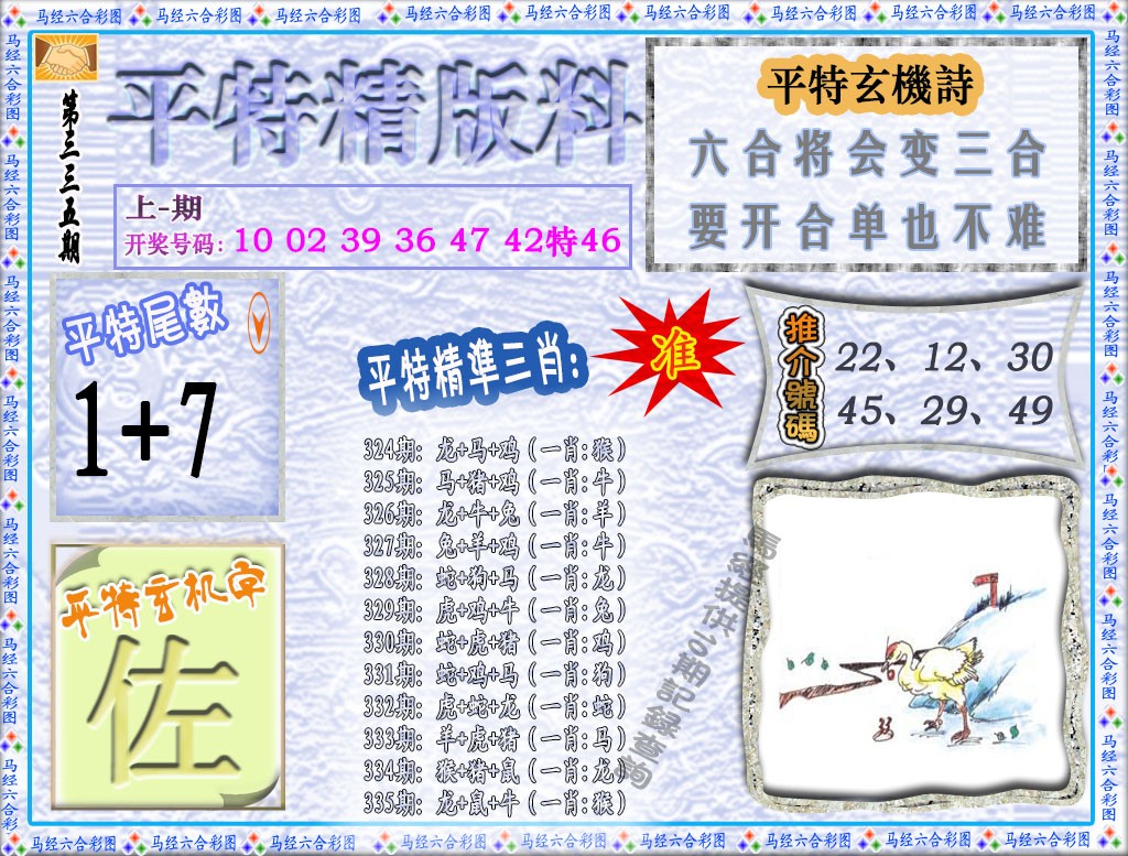 2024335期平特精版料