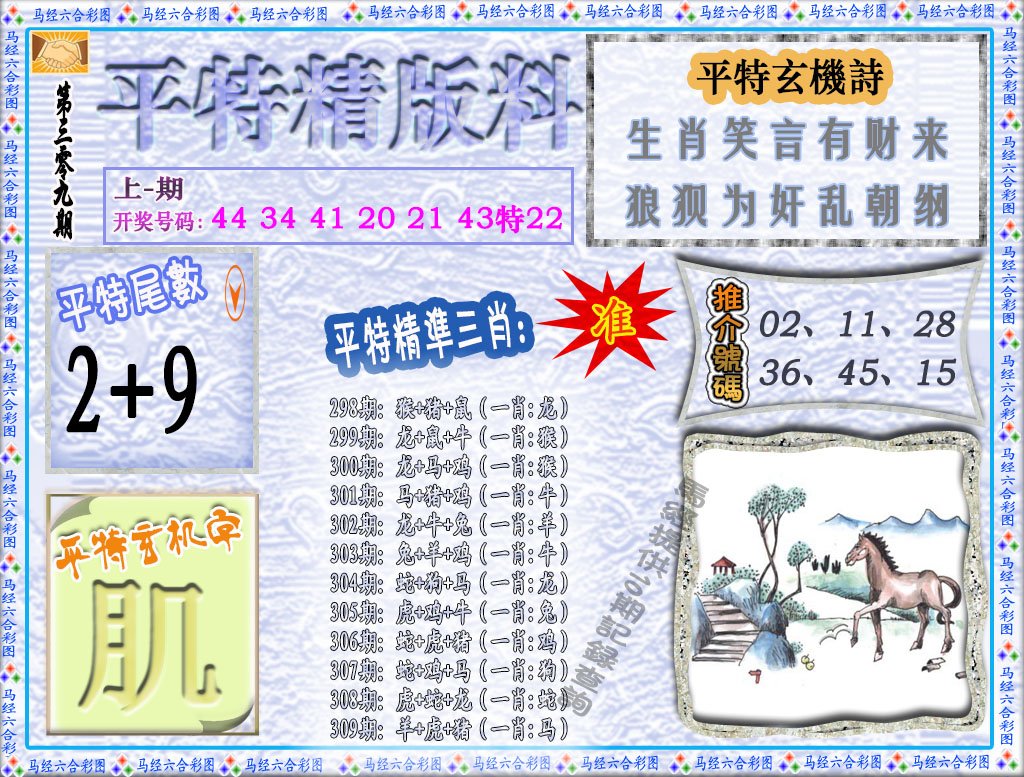 2024309期平特精版料