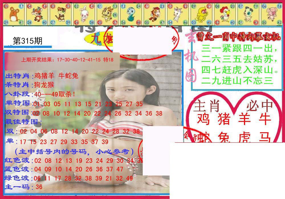 2024315期特码生肖图