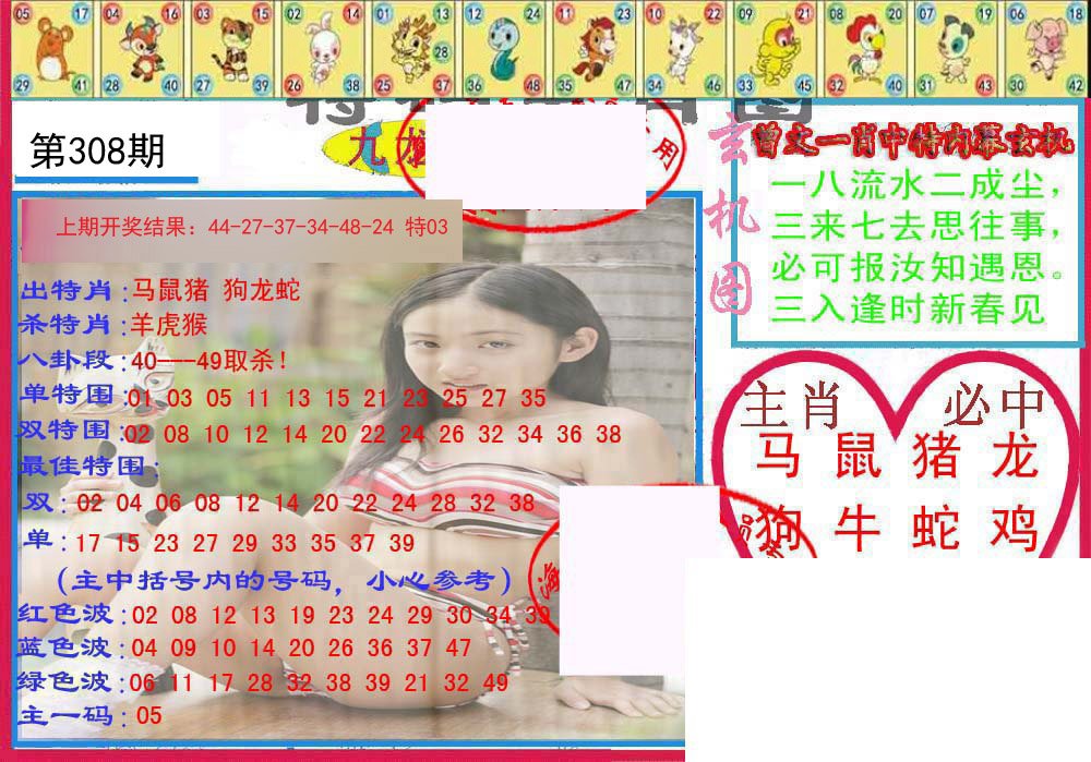 2024308期特码生肖图