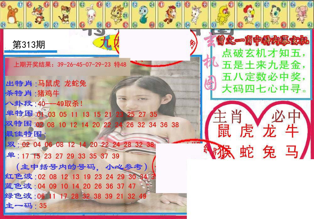 2024313期特码生肖图