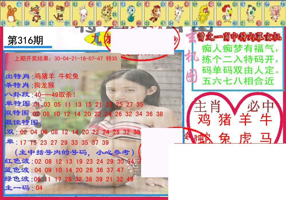2024316期特码生肖图