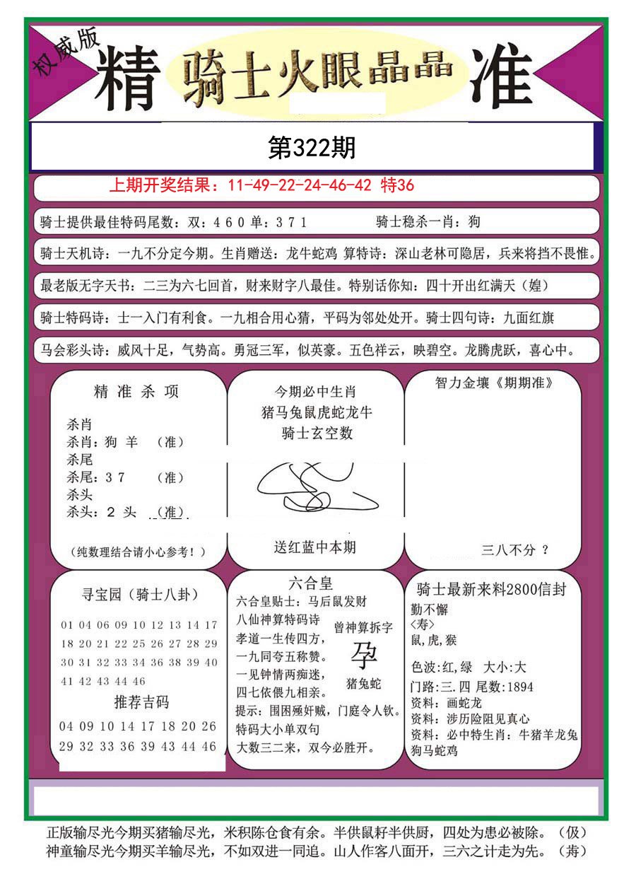 2024322期骑士火眼晶晶a