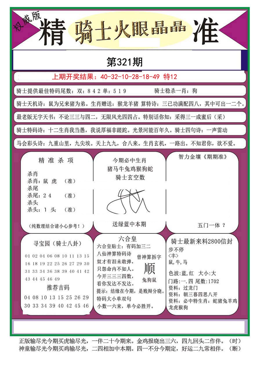 2024321期骑士火眼晶晶a