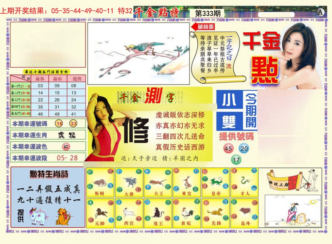 2024333期千金点特A
