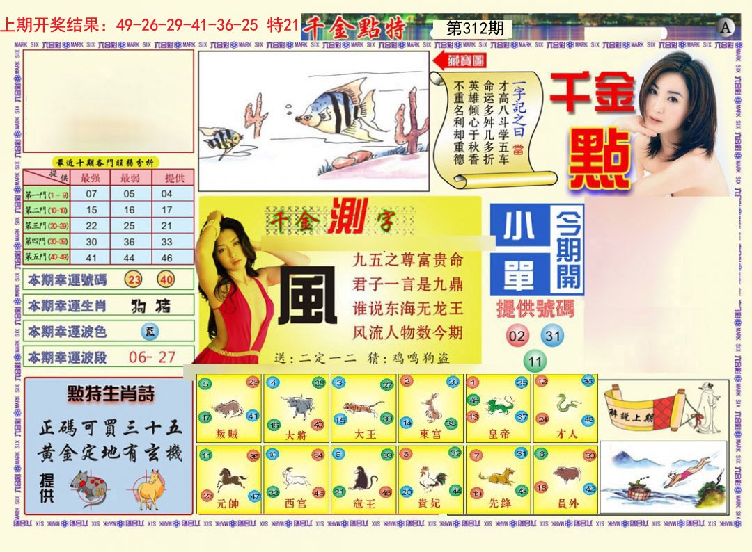 2024312期千金点特A
