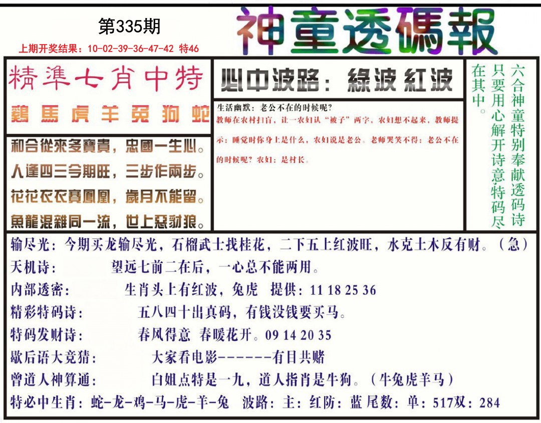 2024335期神童透码报