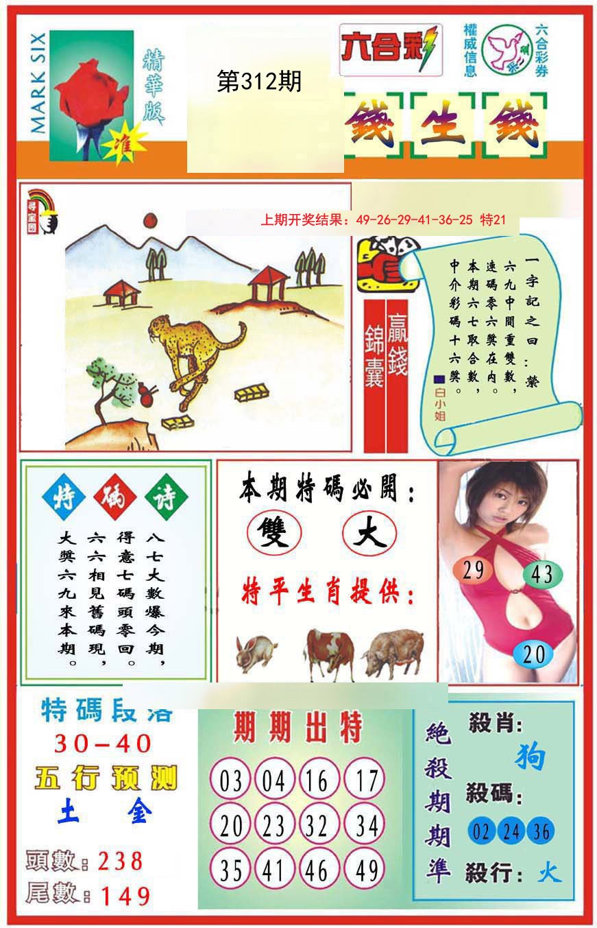 2024312期九龍钱生钱(推荐)