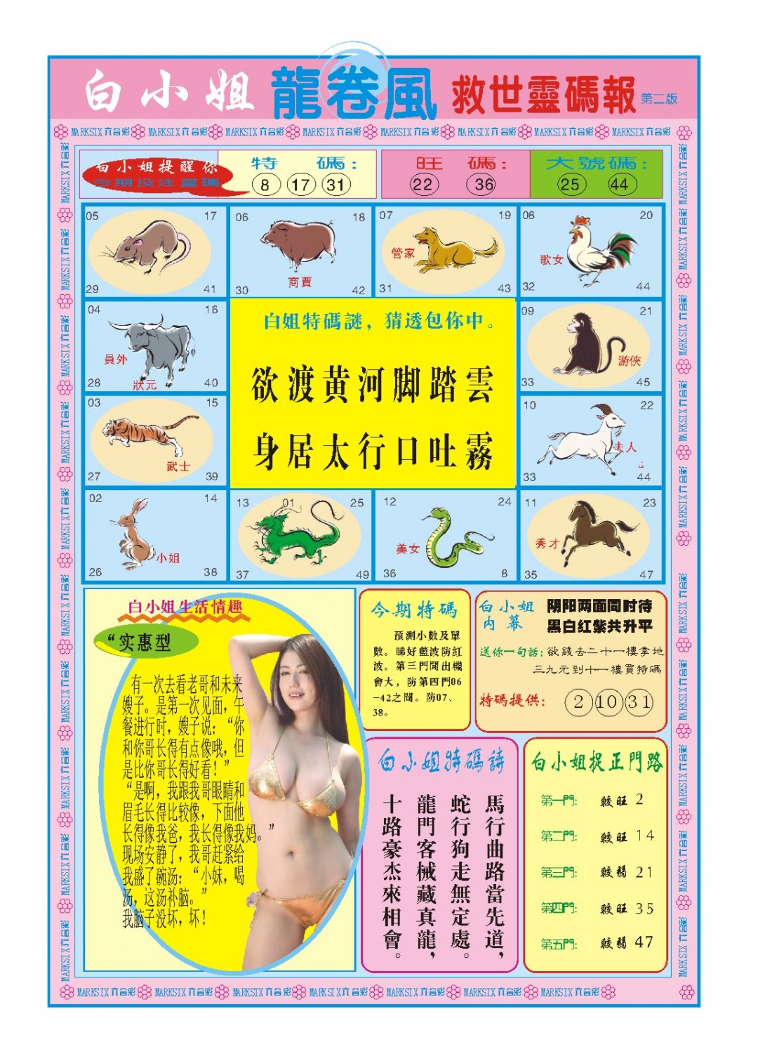 2024308期白小姐龙卷风B