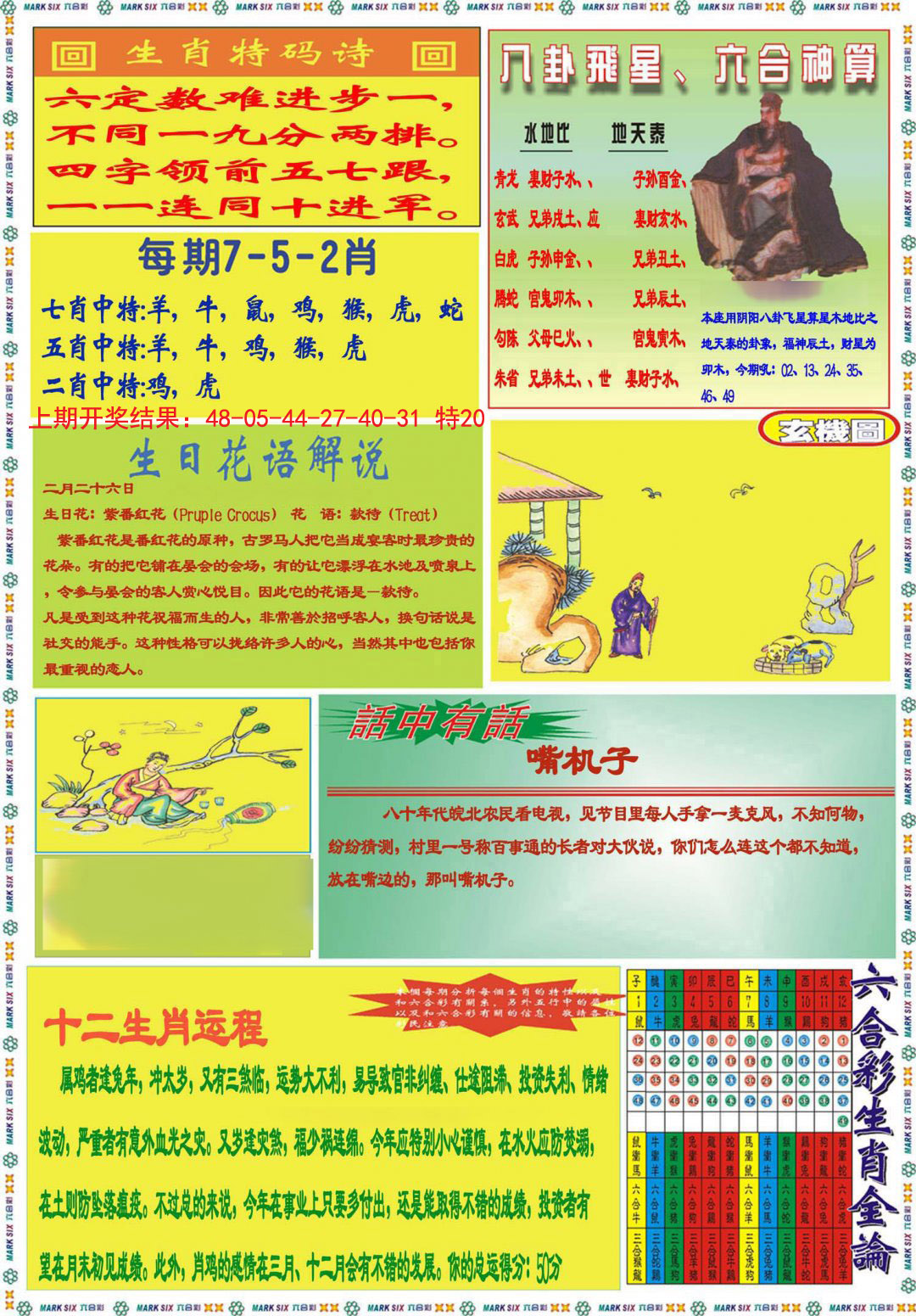 2024329期九龍马经B(推荐)