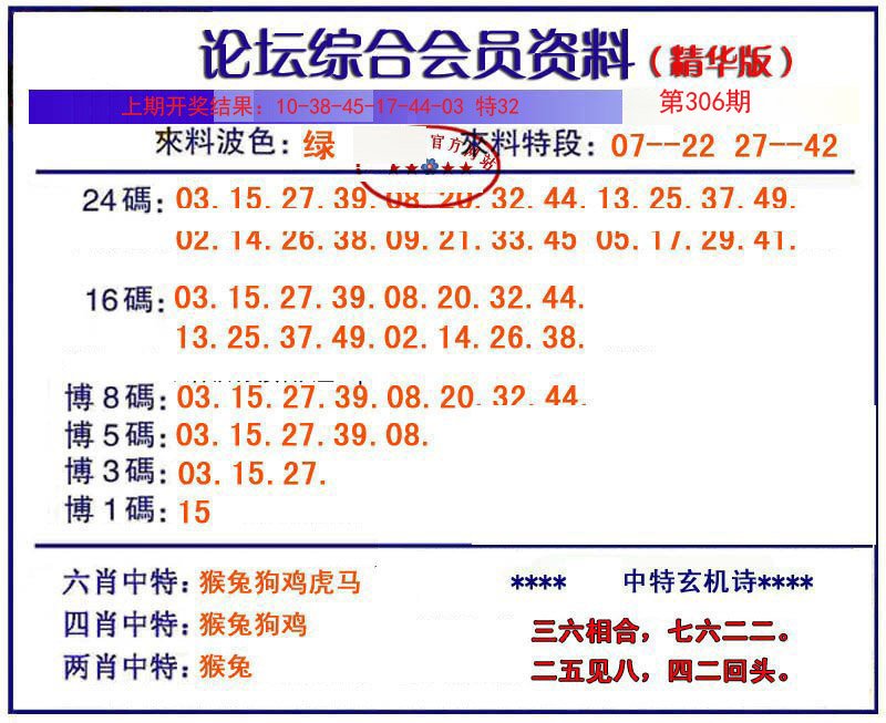 2024306期综合会员资料