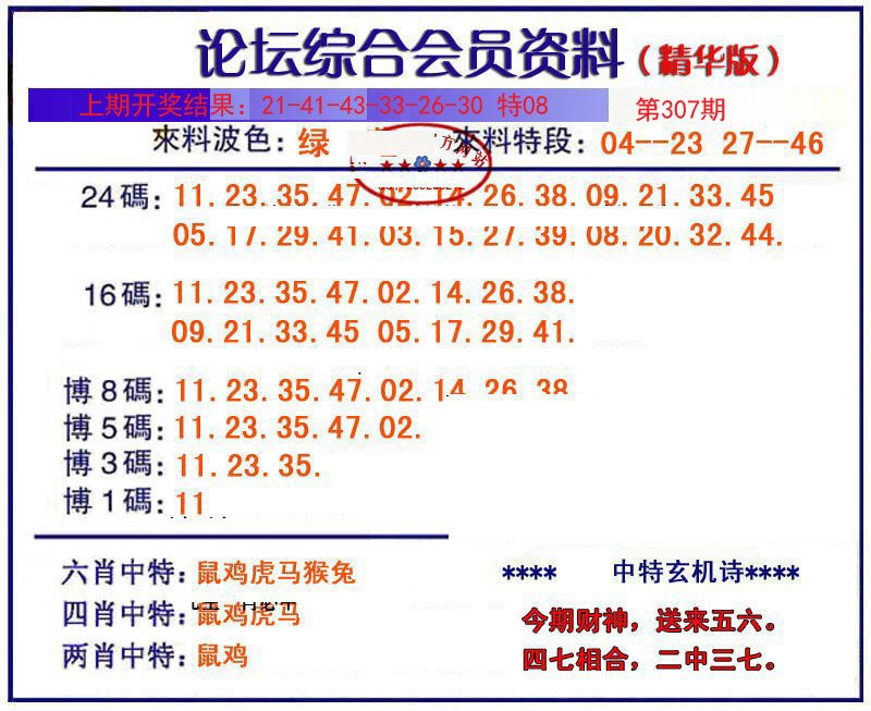 2024307期综合会员资料