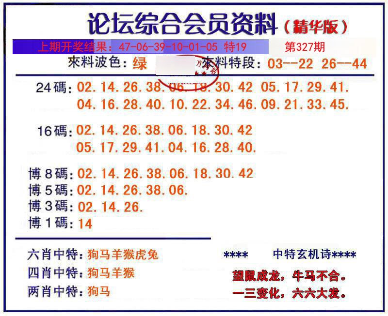 2024327期综合会员资料
