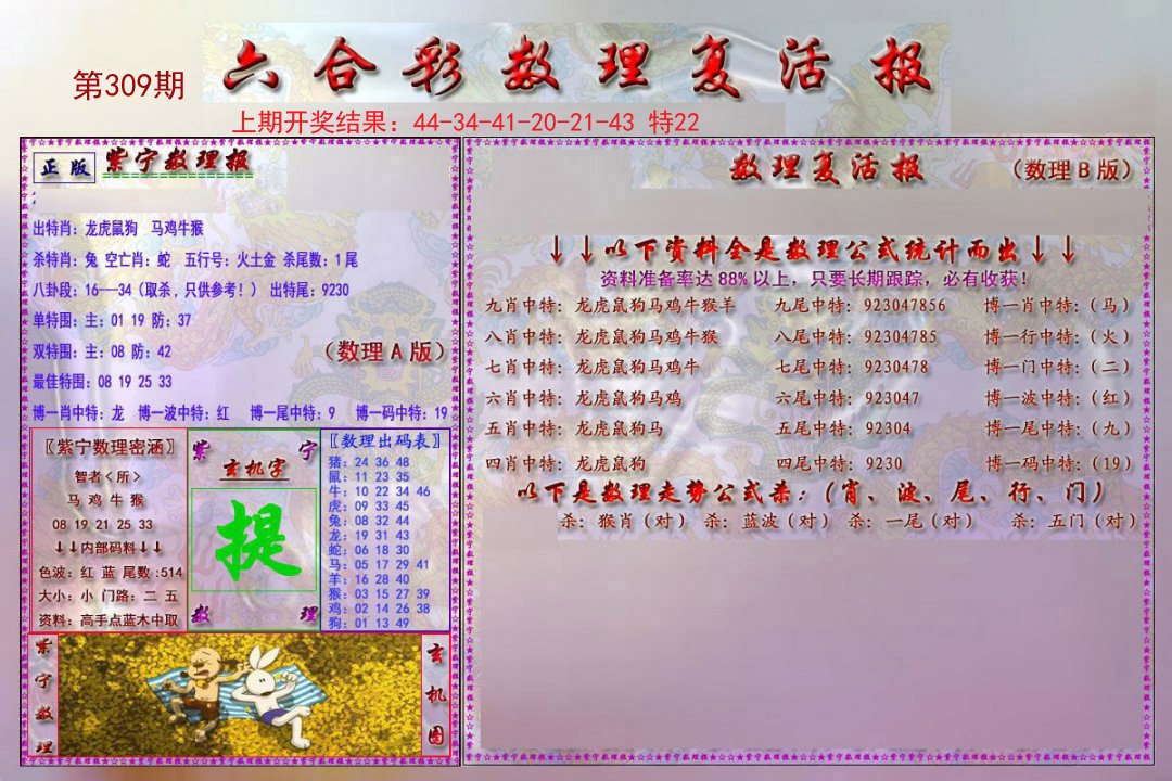 2024309期数理复活报