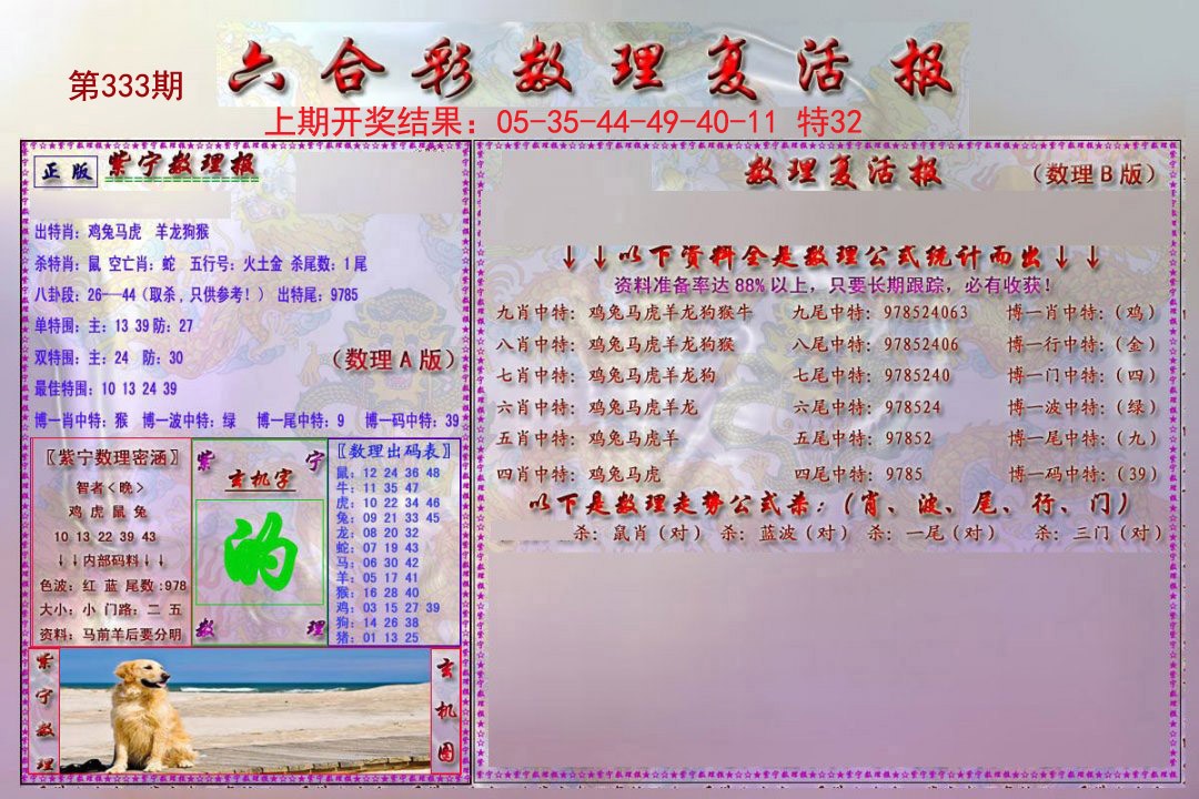 2024333期数理复活报