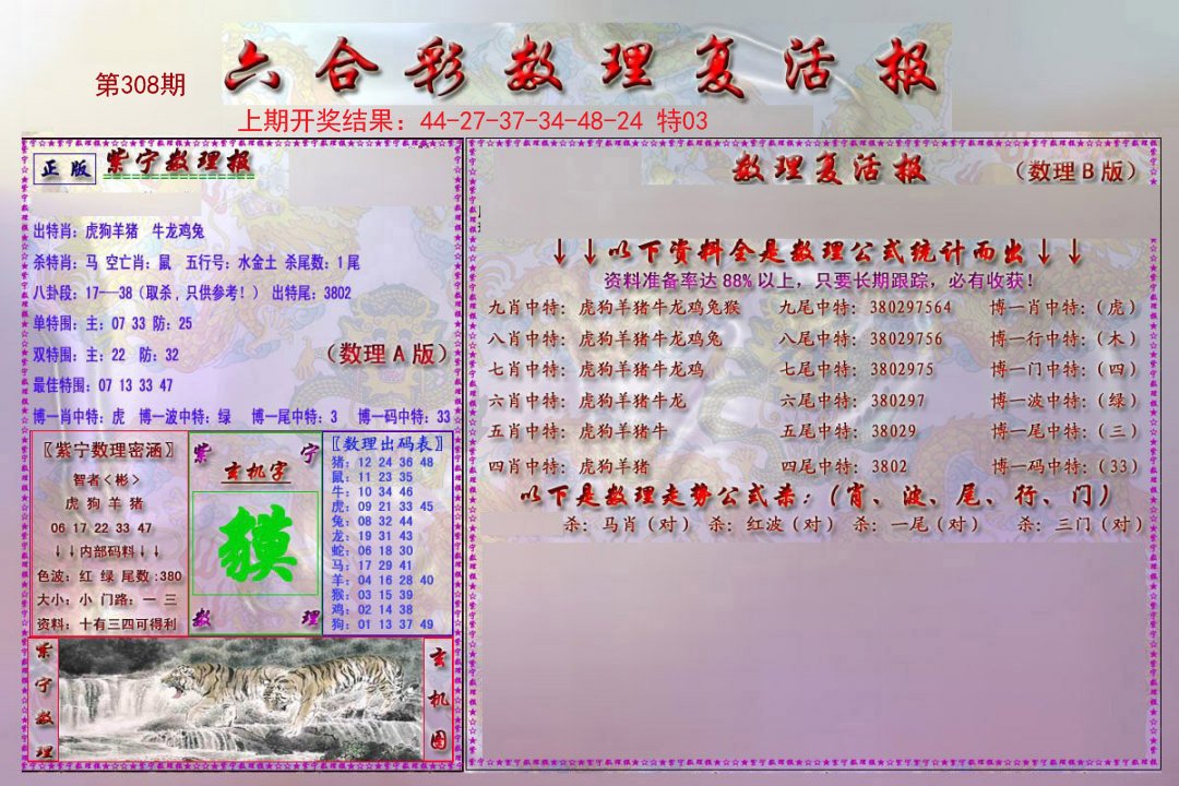 2024308期数理复活报