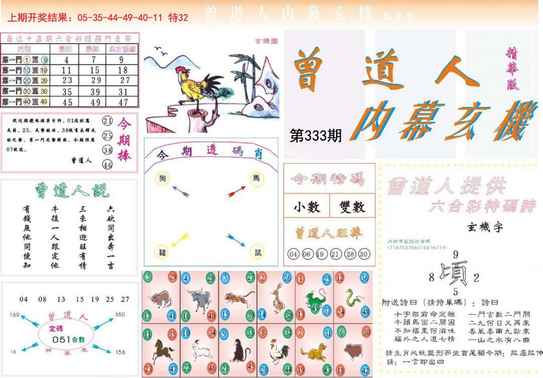 2024333期曾道人内幕精华版