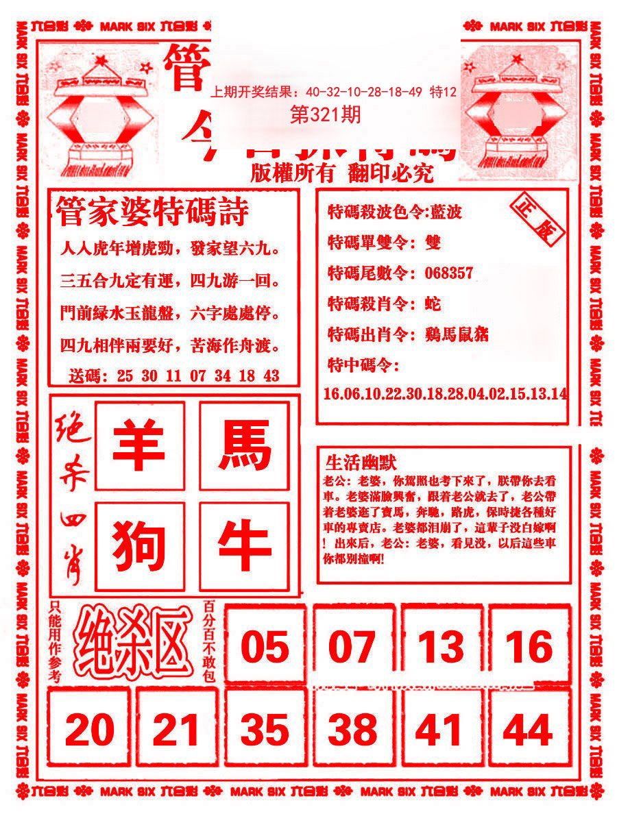 2024321期管家婆抓特码B