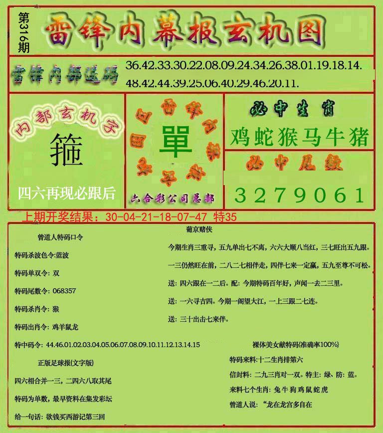 2024316期雷锋玄机报