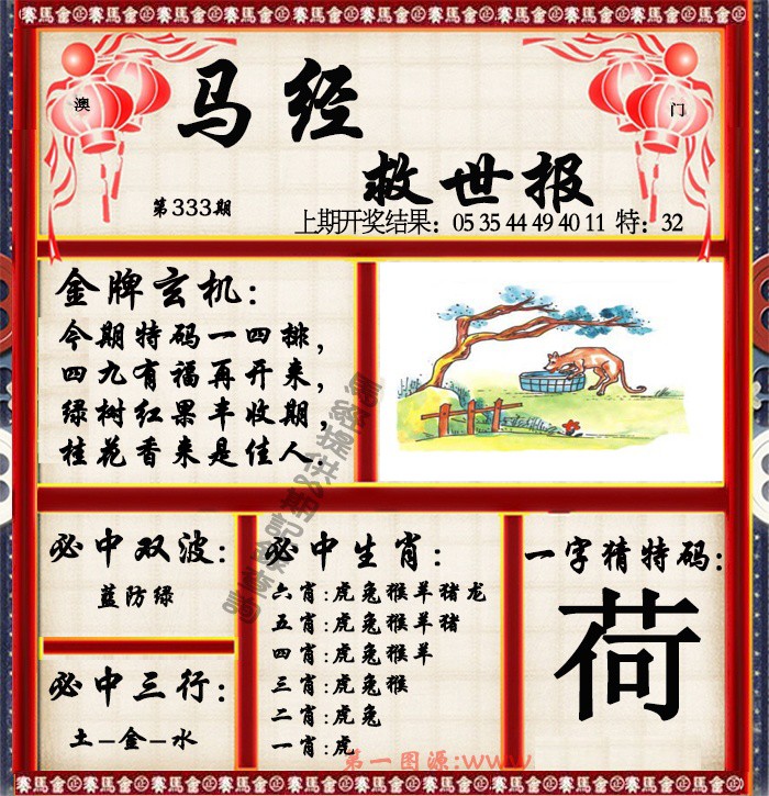 2024333期马经救世报