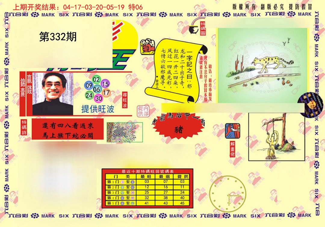 2024332期心水特码(信封)