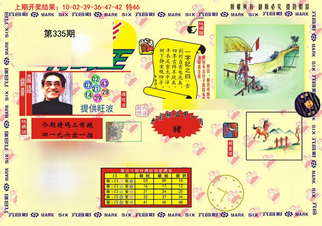 2024335期心水特码(信封)