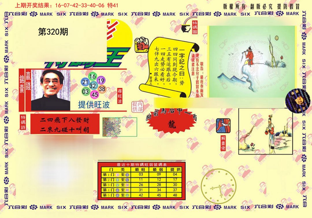 2024320期心水特码(信封)