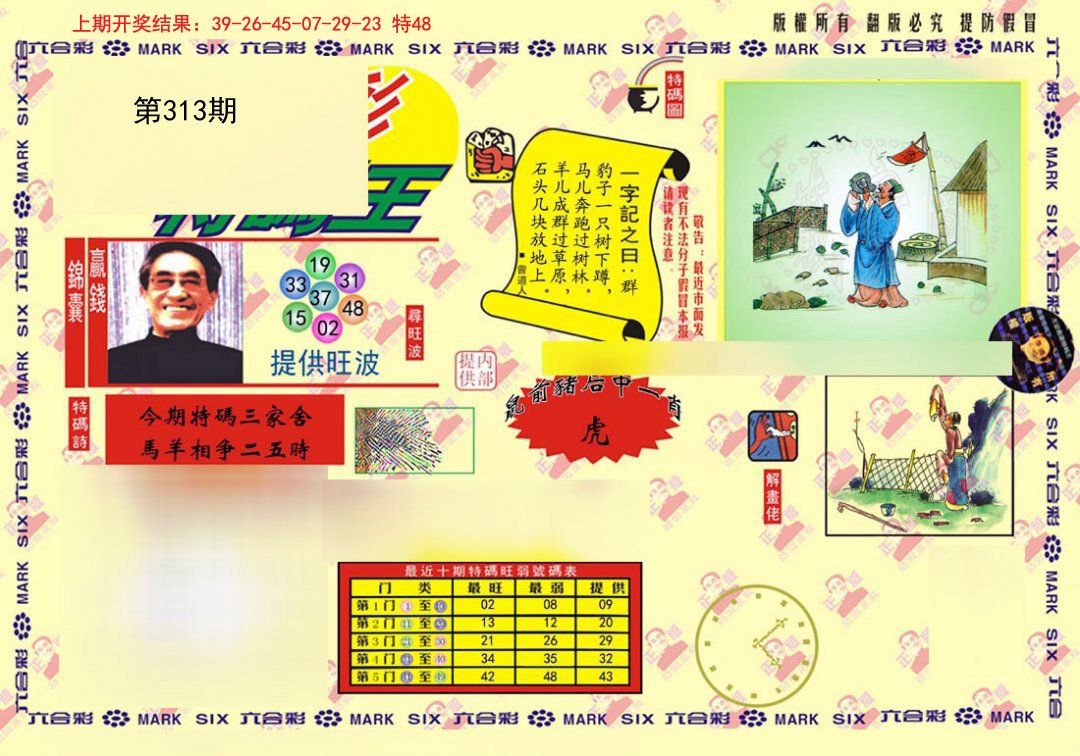 2024313期心水特码(信封)