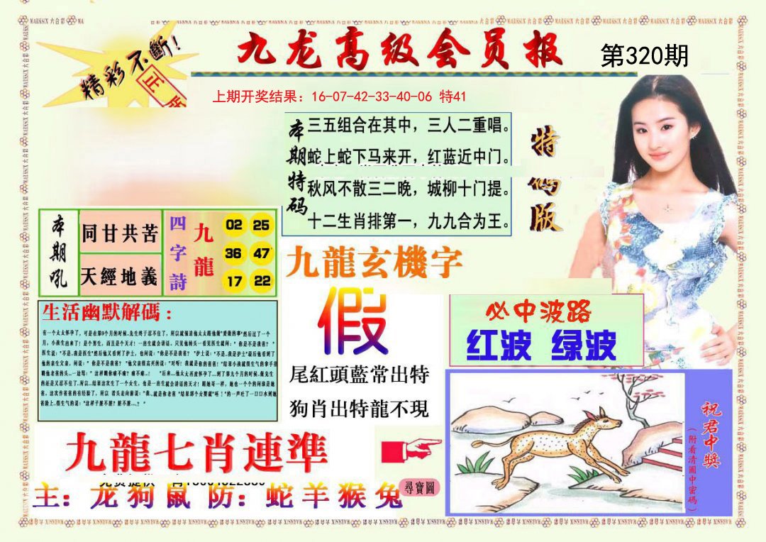 2024320期九龙高级会员报