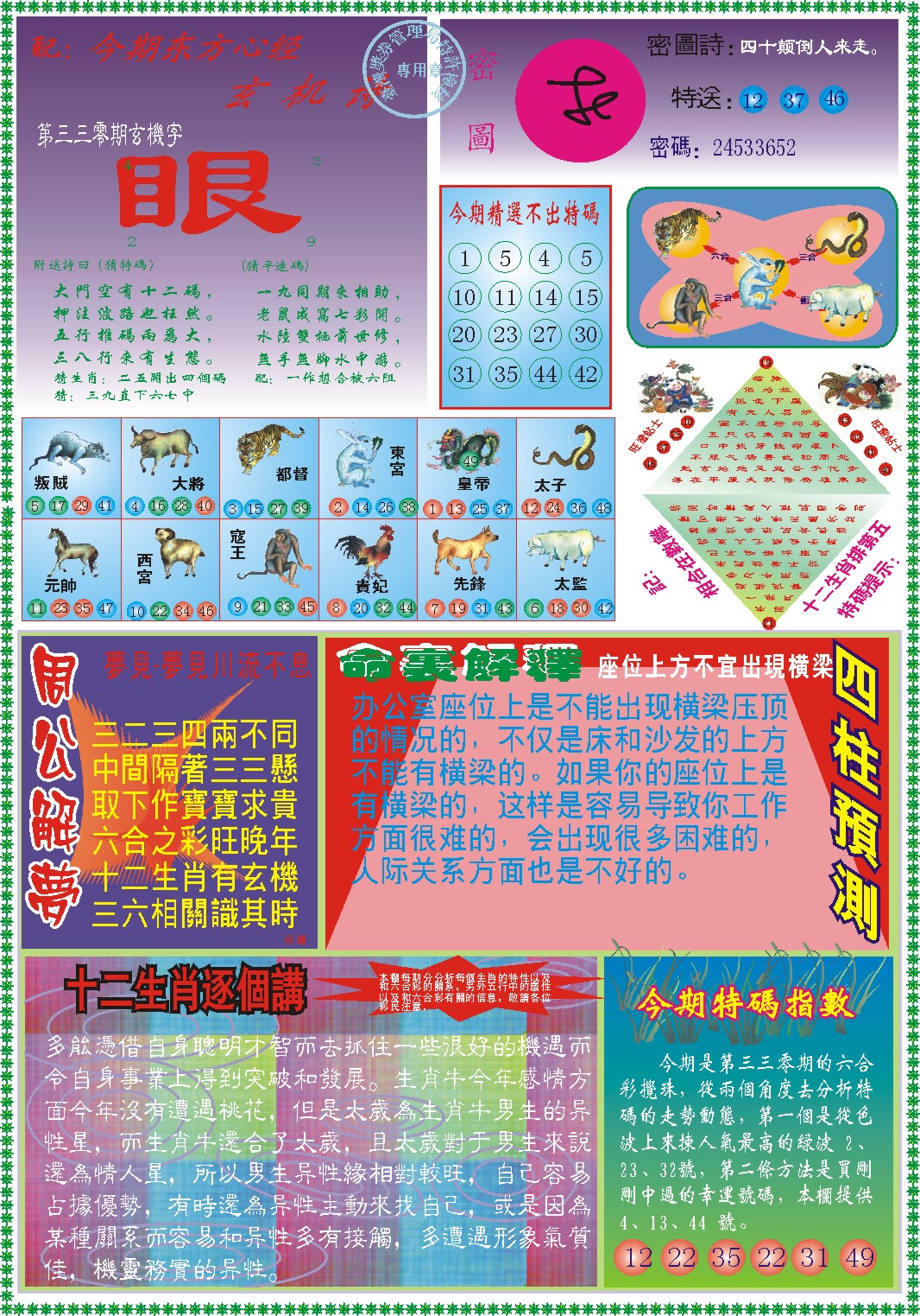 2024330期东方心经B