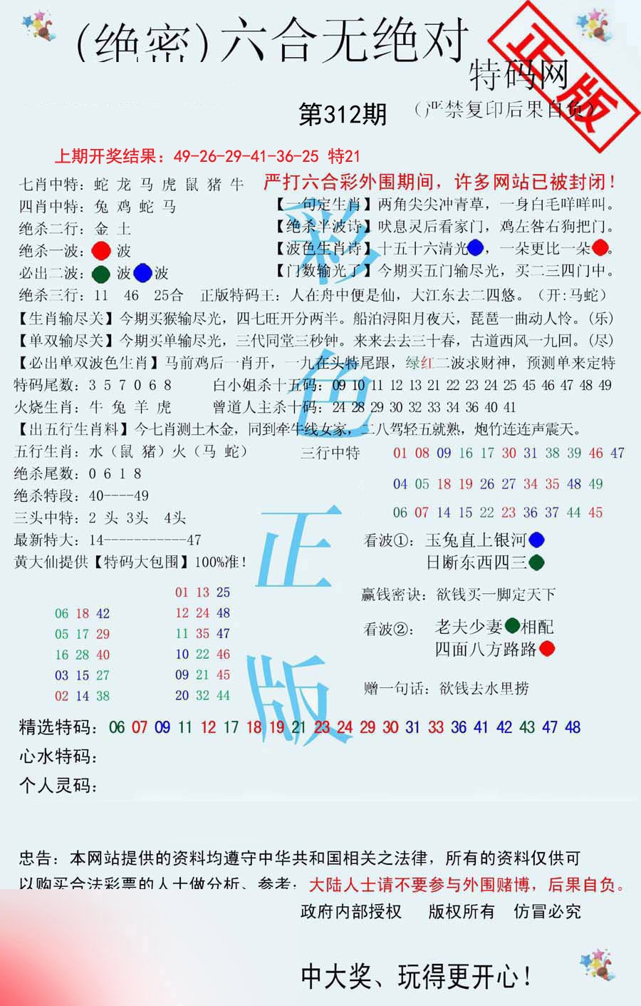 2024312期六合无绝对