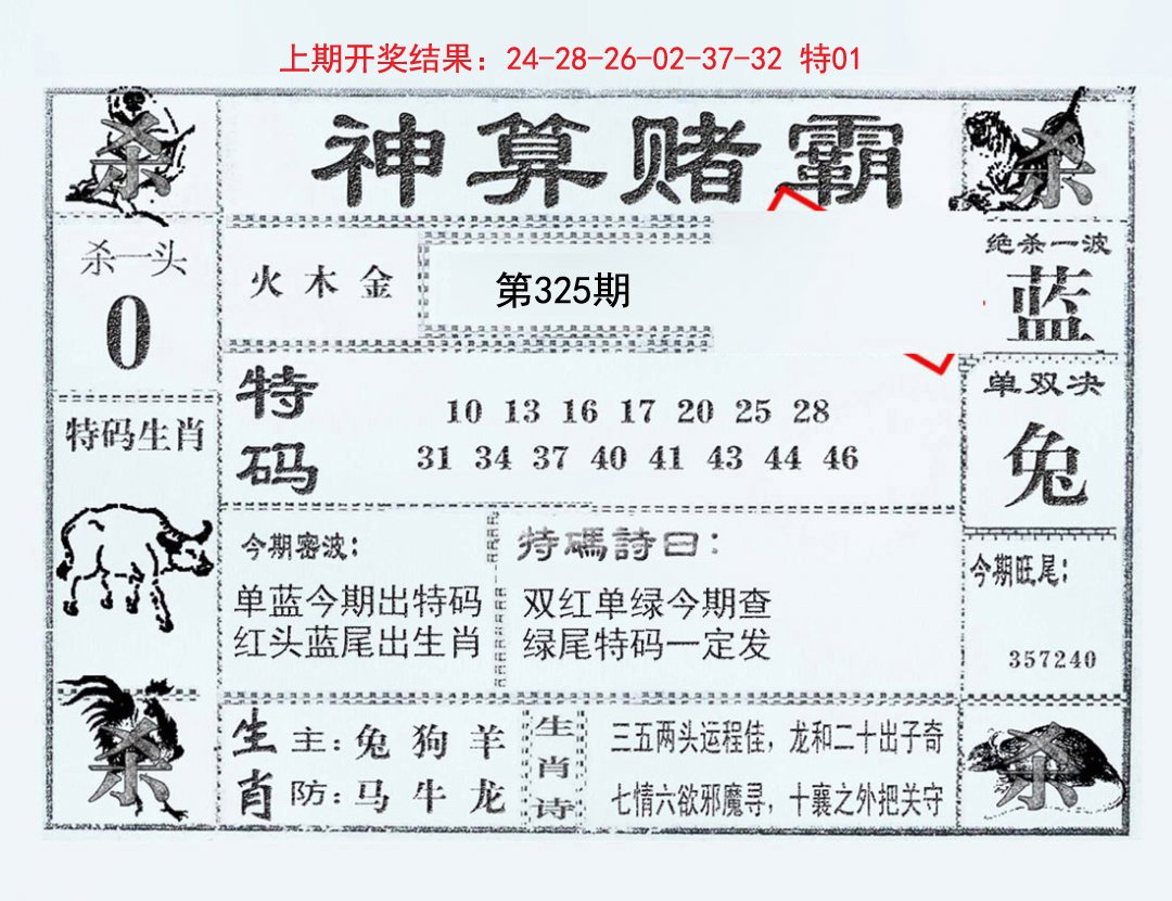 2024325期神算赌霸