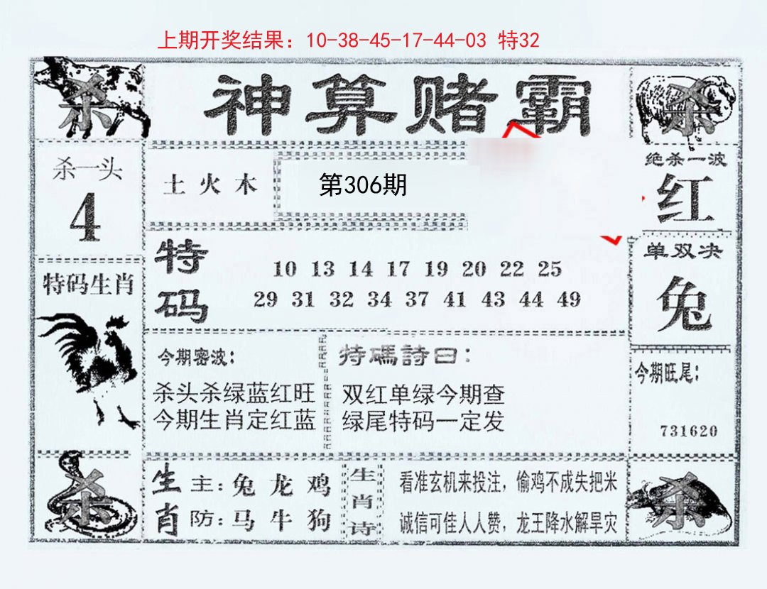 2024306期神算赌霸