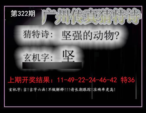 2024322期广州传真猜特诗