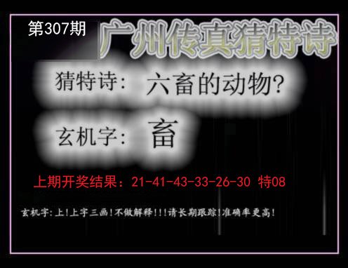 2024307期广州传真猜特诗
