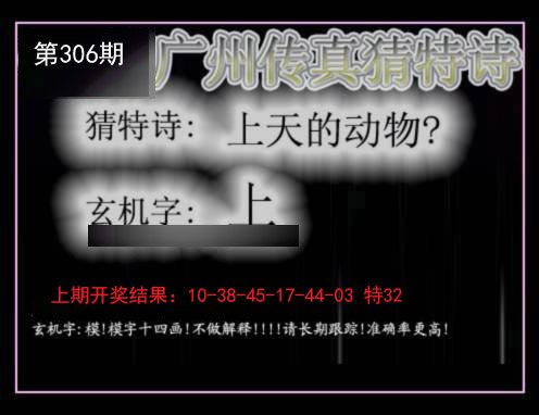 2024306期广州传真猜特诗