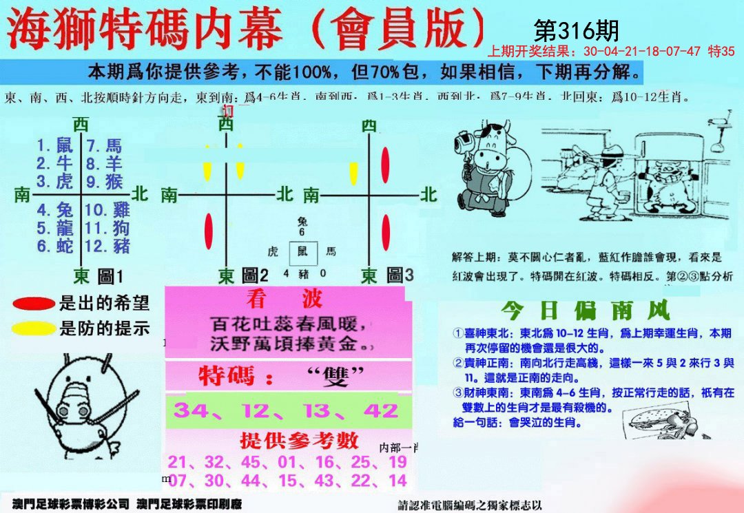 2024316期另版海狮特码内幕报