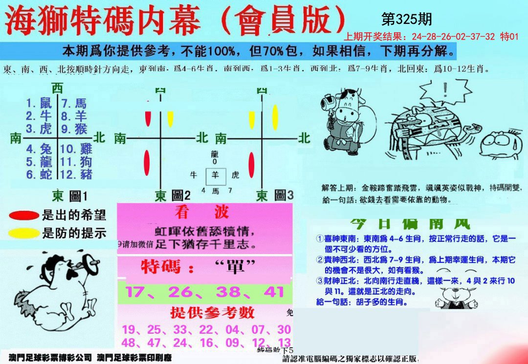 2024325期另版海狮特码内幕报