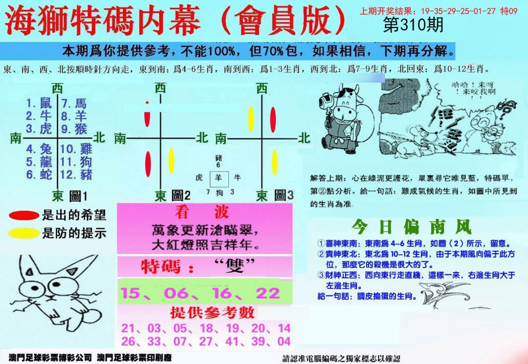 2024310期另版海狮特码内幕报