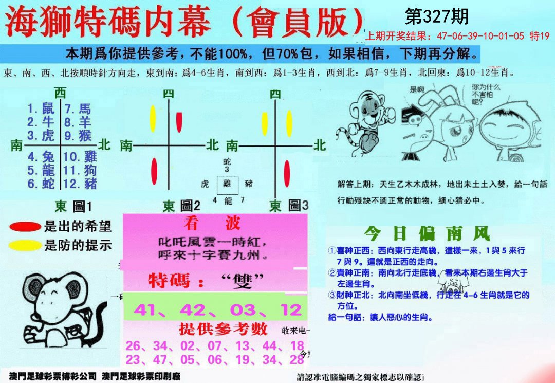 2024327期另版海狮特码内幕报
