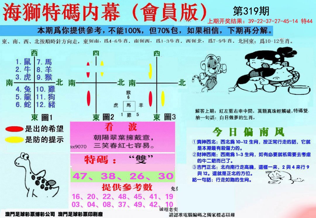 2024319期另版海狮特码内幕报