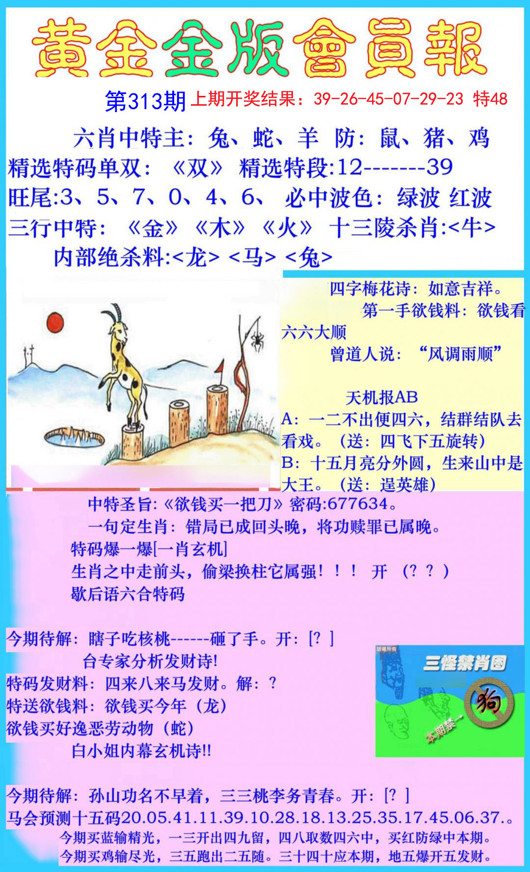 2024313期黄金金版会员报