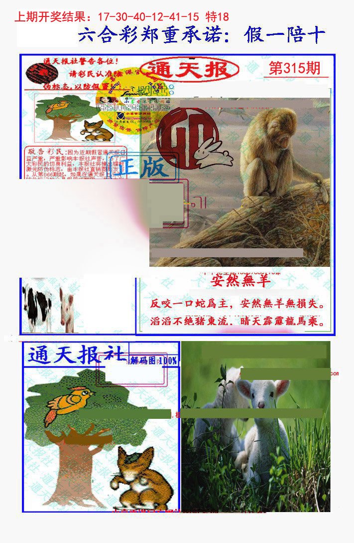 2024315期假一陪十通天报