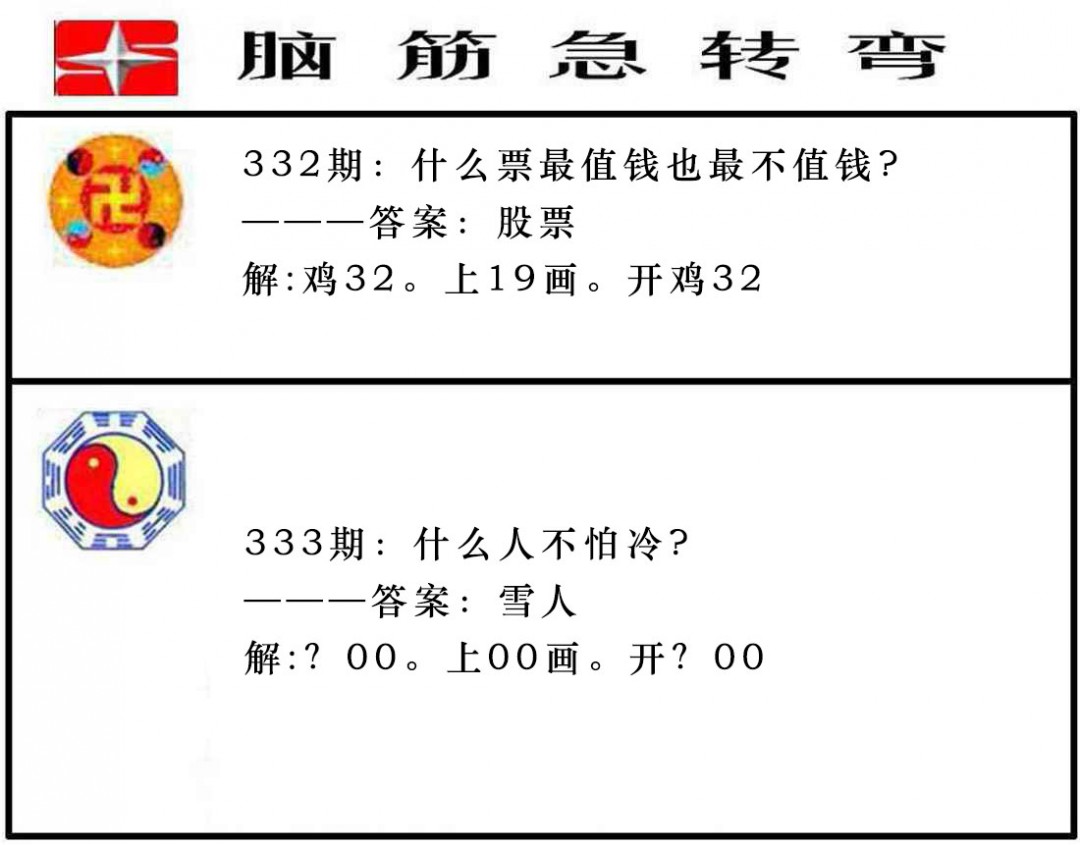 2024333期脑筋急转弯