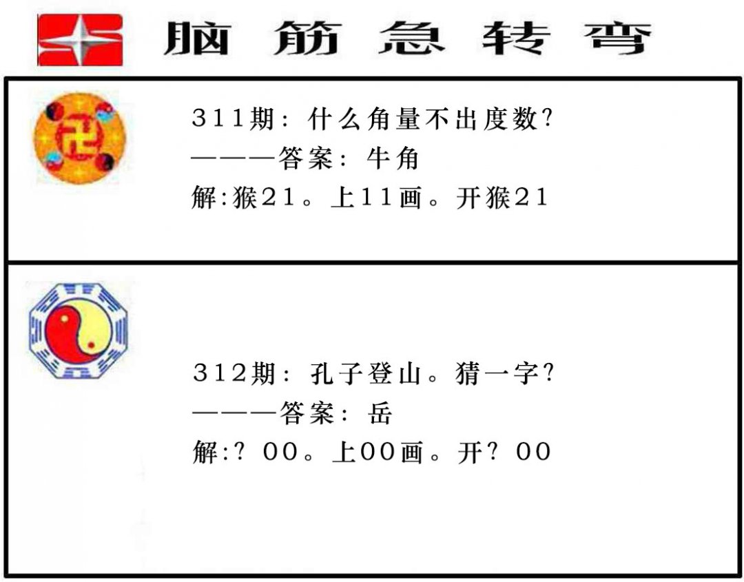 2024312期脑筋急转弯